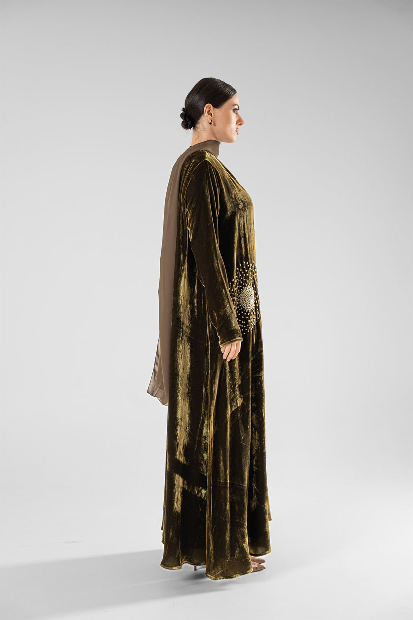 No.129 Velvet Embroidered Green