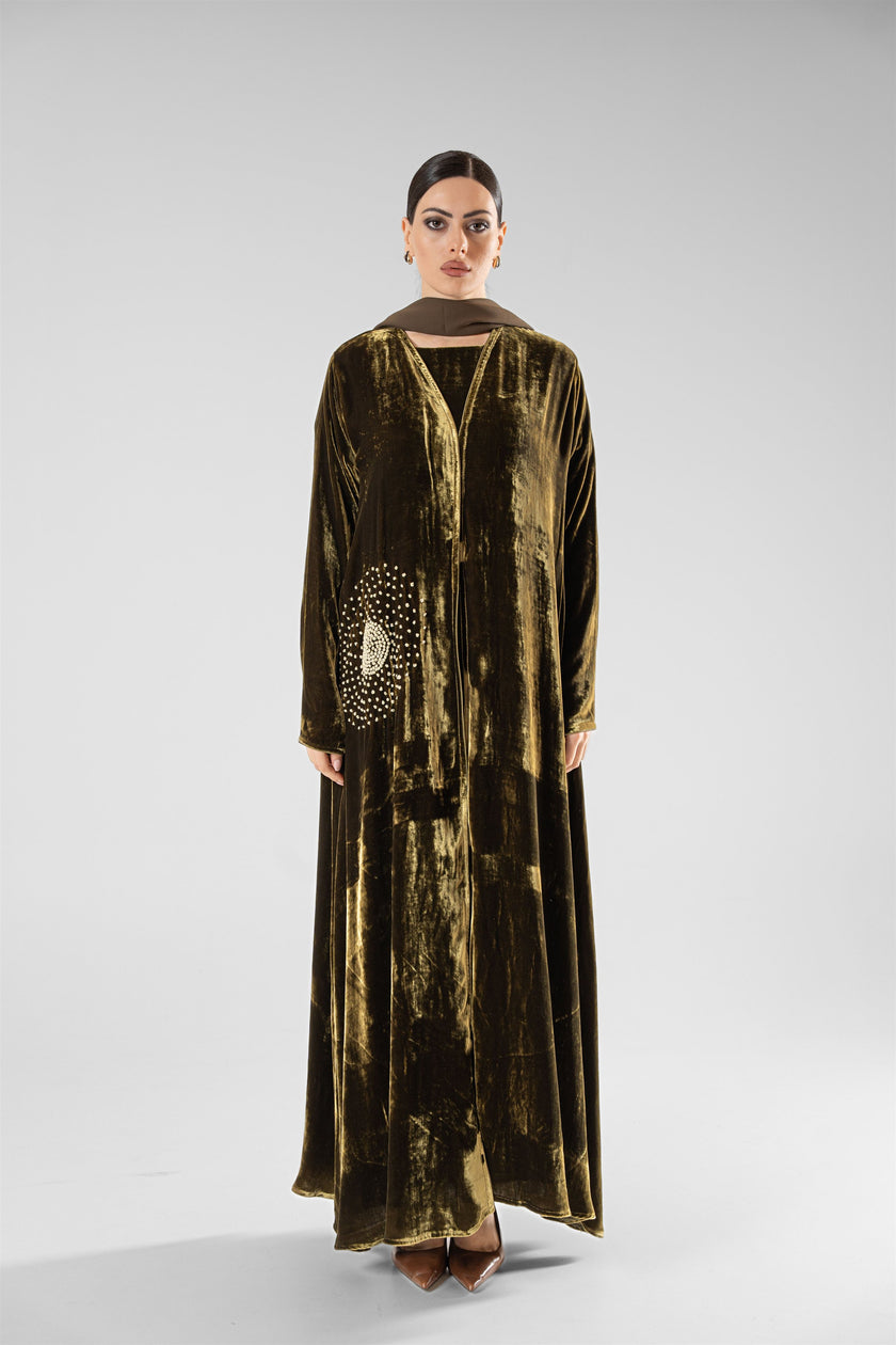 No.129 Velvet Embroidered Green