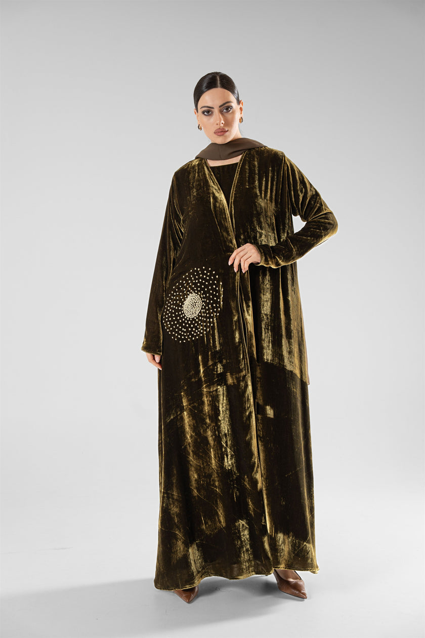 No.129 Velvet Embroidered Green