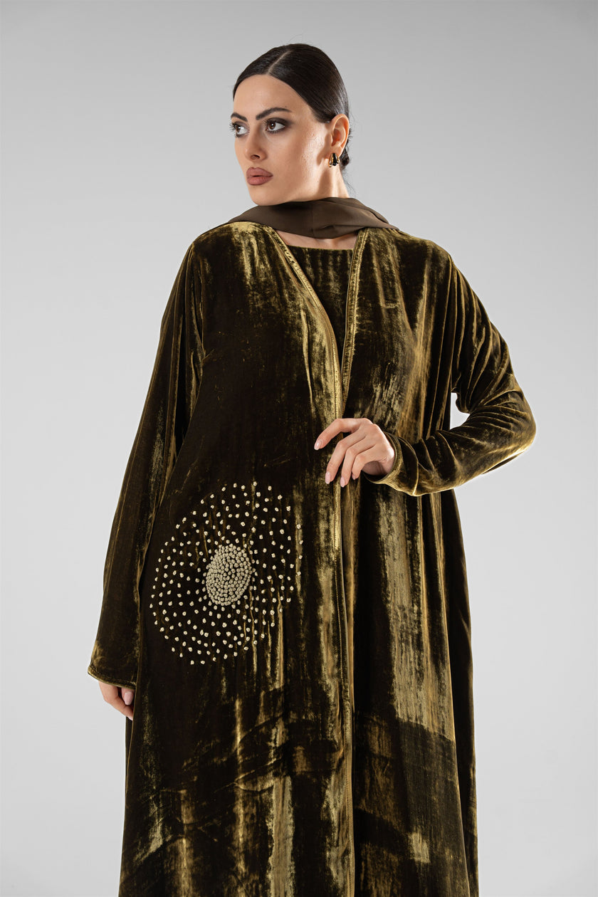 No.129 Velvet Embroidered Green