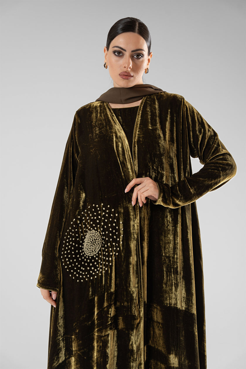 No.129 Velvet Embroidered Green