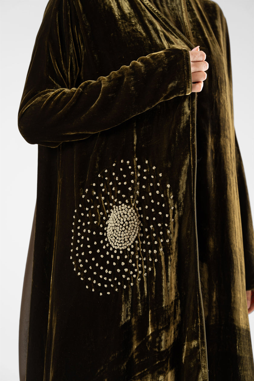No.129 Velvet Embroidered Green