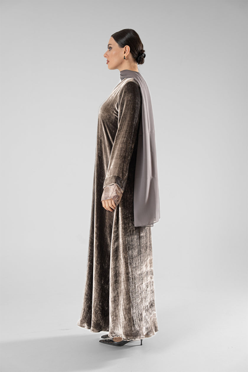 No.128 Floral Velvet Grey
