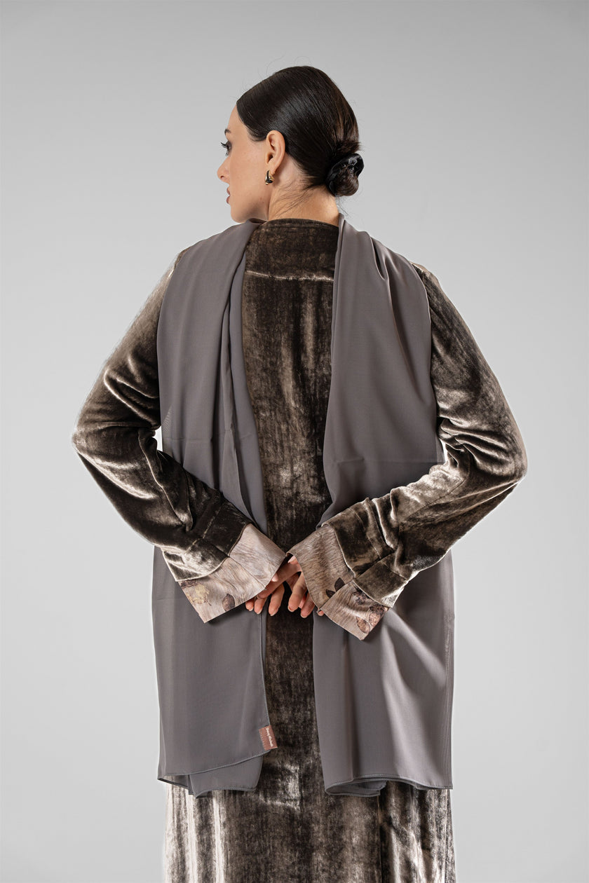 No.128 Floral Velvet Grey