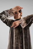 No.128 Floral Velvet Grey