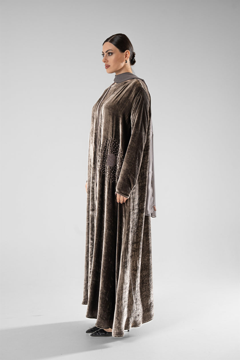No.129 Velvet Embroidered Grey