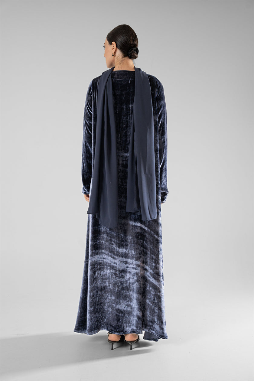 No.129 Velvet Embroidered Navy