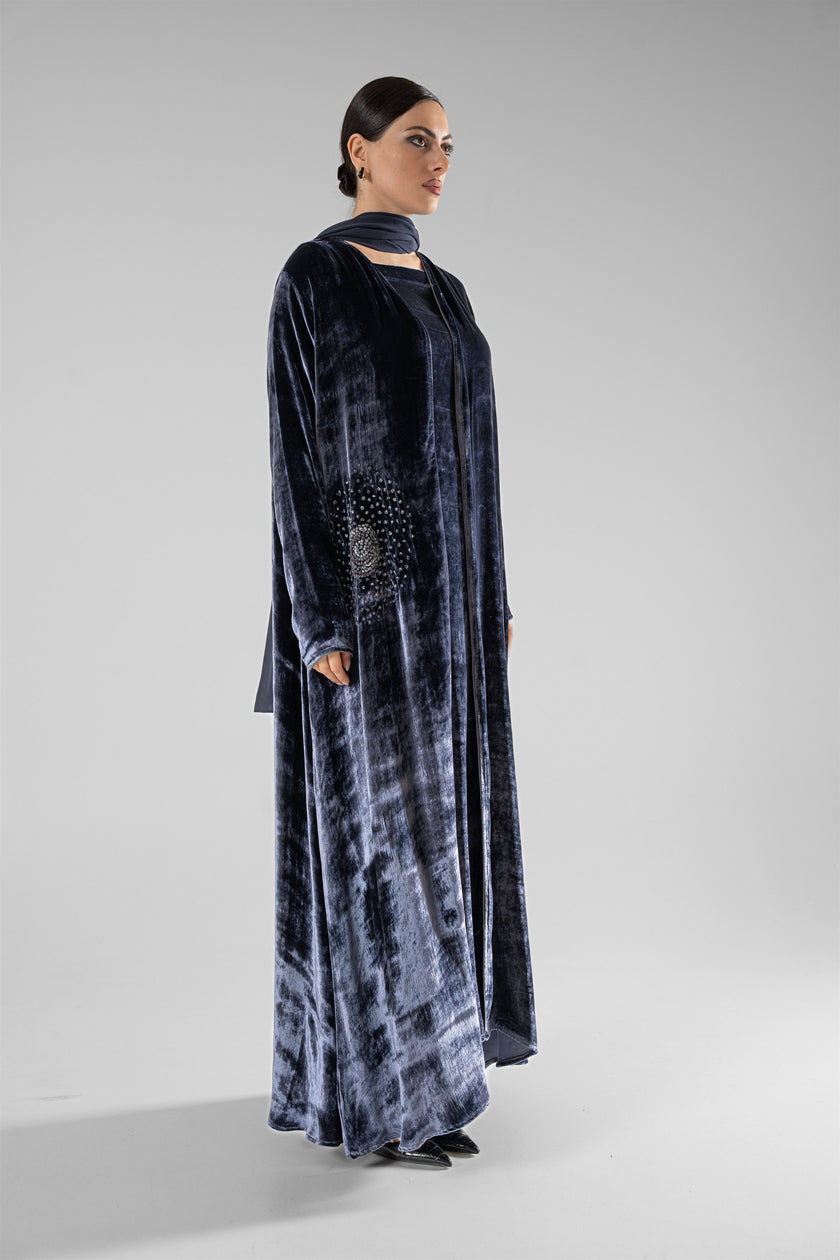 No.129 Velvet Embroidered Navy