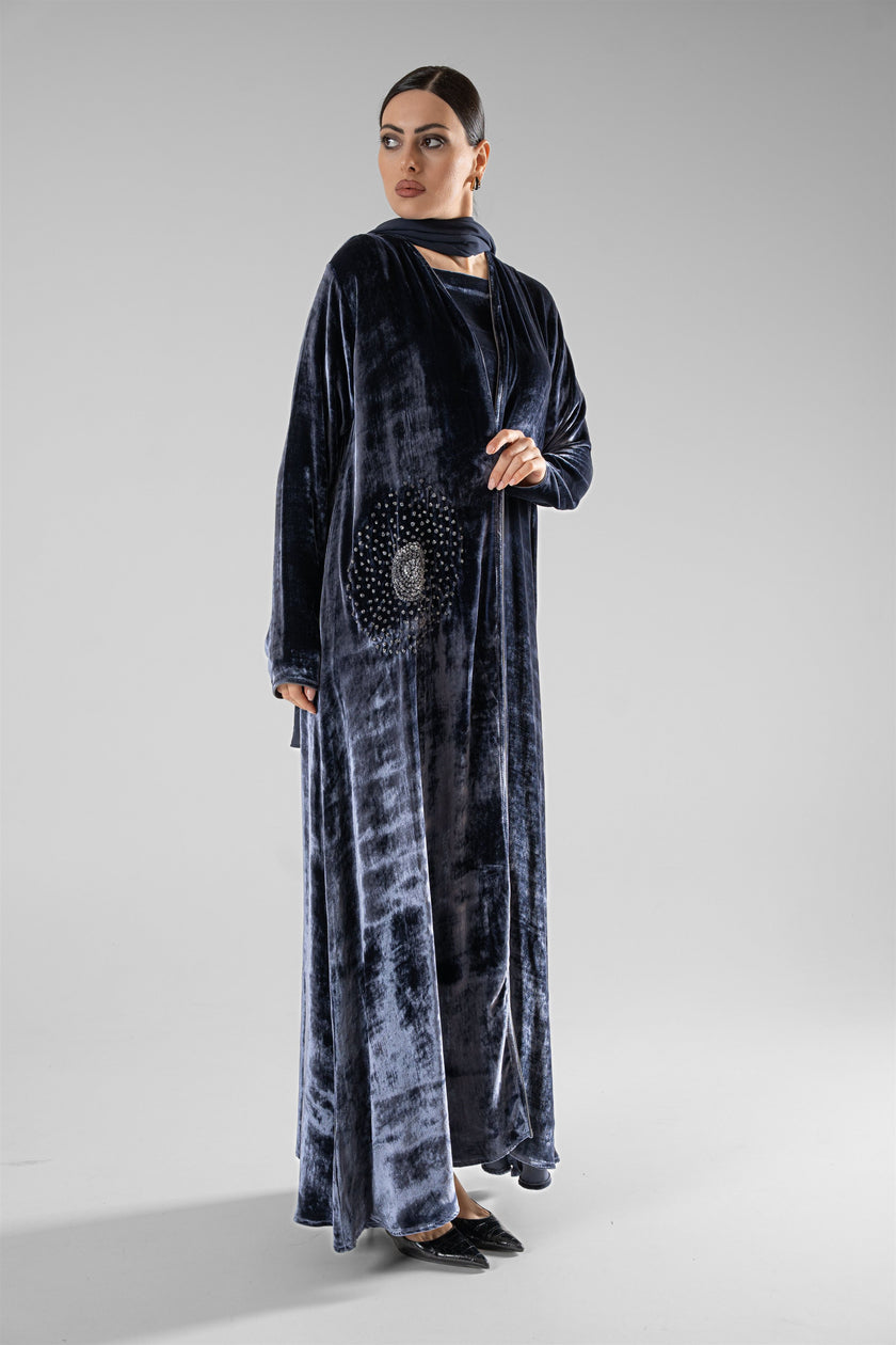 No.129 Velvet Embroidered Navy