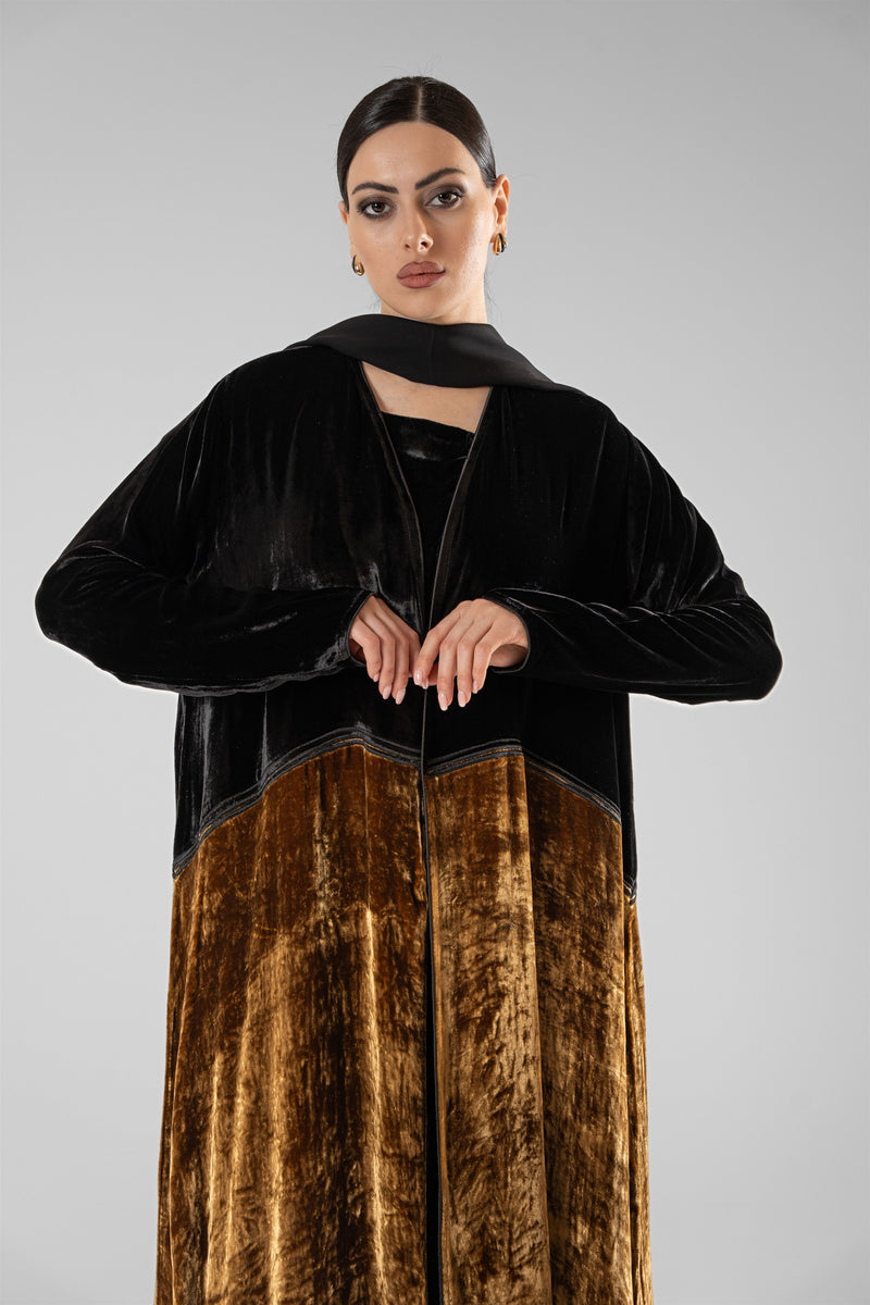 No.130 Velvet Contrast Black / Honey