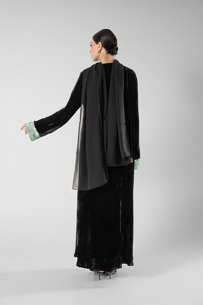 No.128 Floral Velvet Black