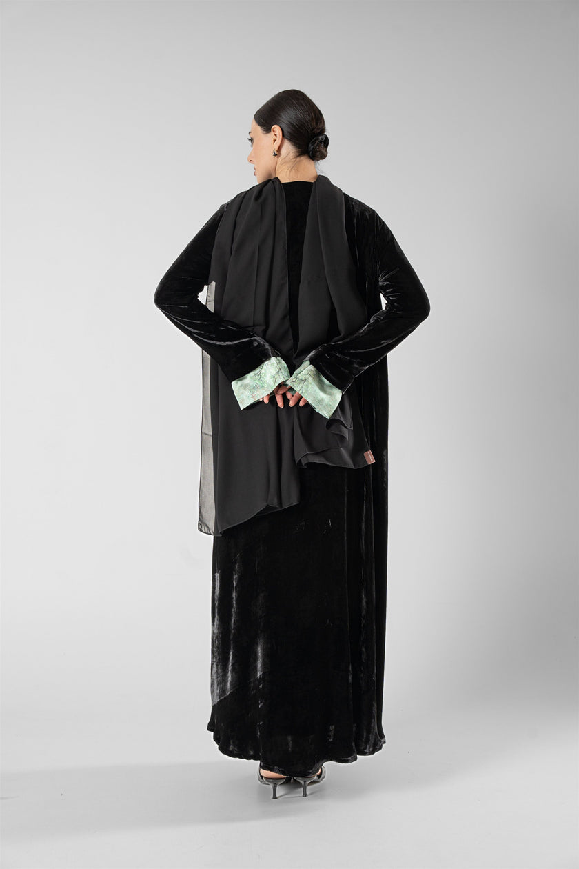 No.128 Floral Velvet Black