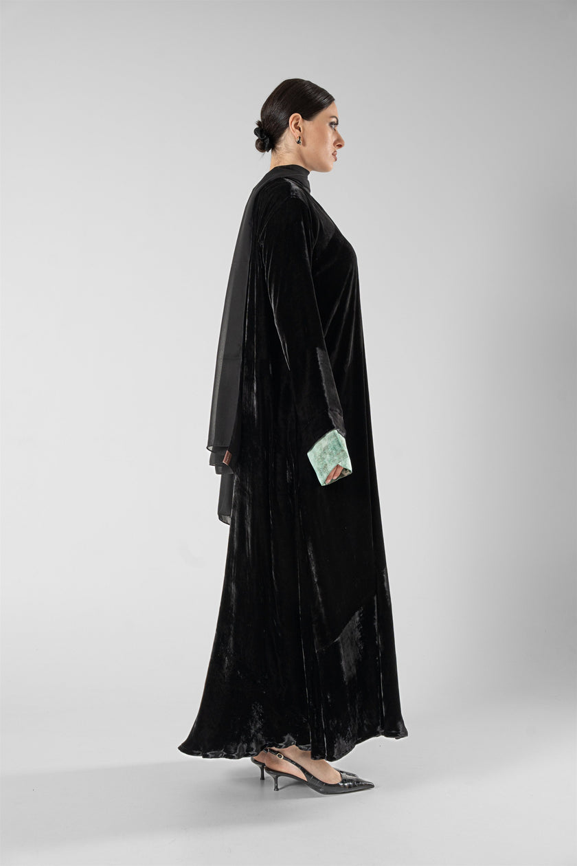 No.128 Floral Velvet Black