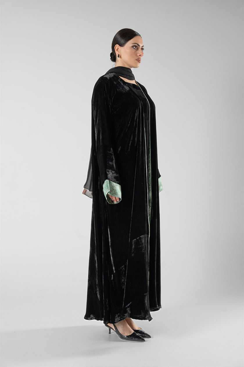 No.128 Floral Velvet Black