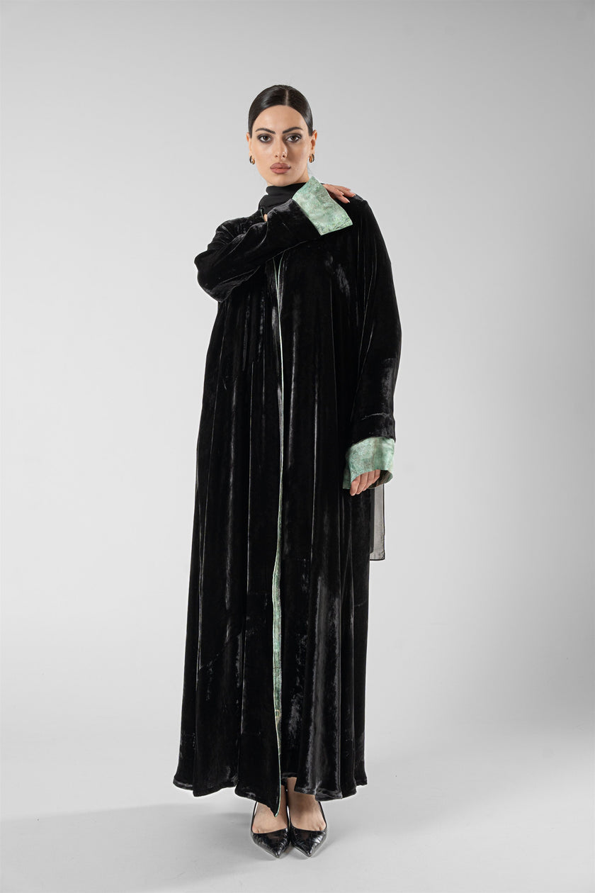 No.128 Floral Velvet Black