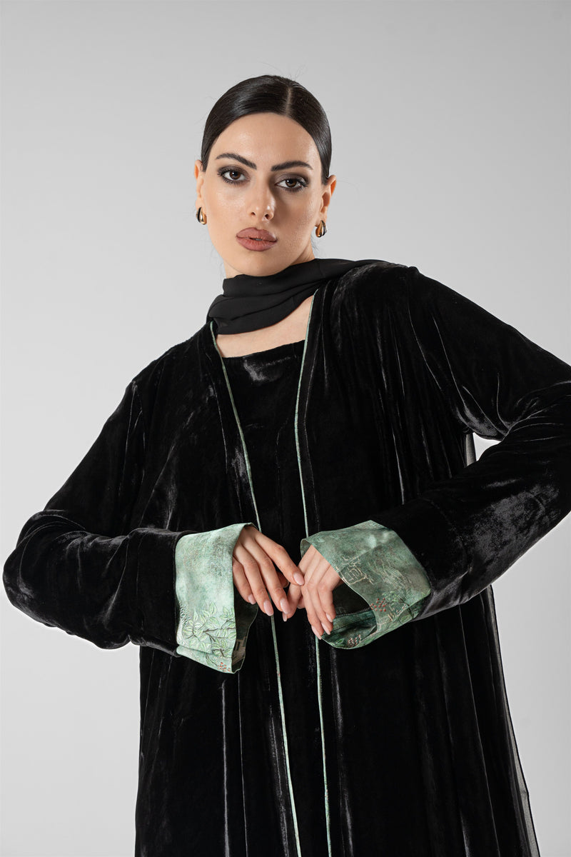 No.128 Floral Velvet Black