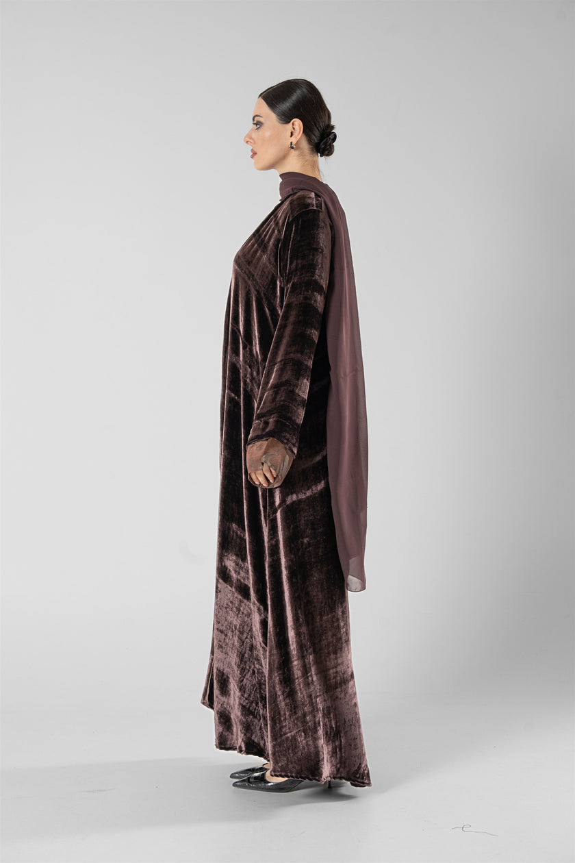 No.128 Floral Velvet Brown