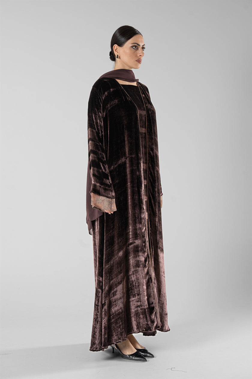 No.128 Floral Velvet Brown