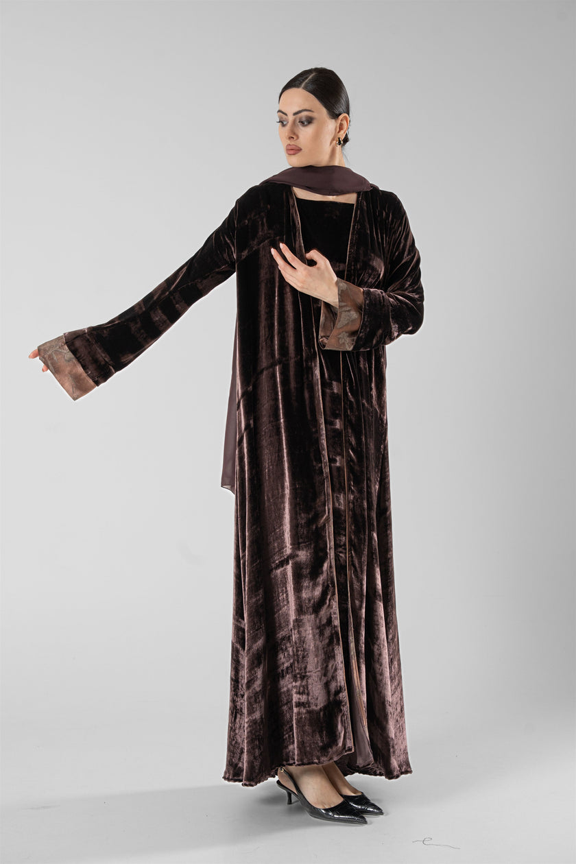 No.128 Floral Velvet Brown