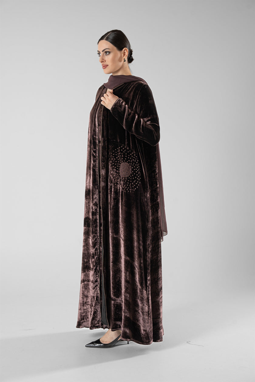 No.129 Velvet Embroidered Brown