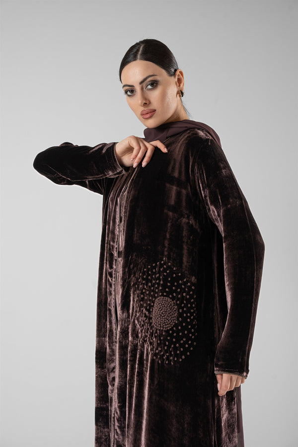 No.129 Velvet Embroidered Brown