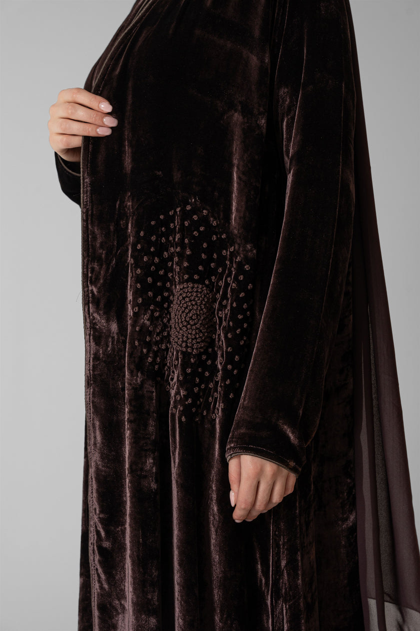 No.129 Velvet Embroidered Brown