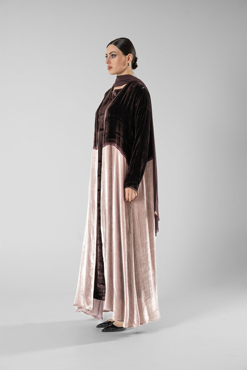No.130 Velvet Contrast Brown / Pink
