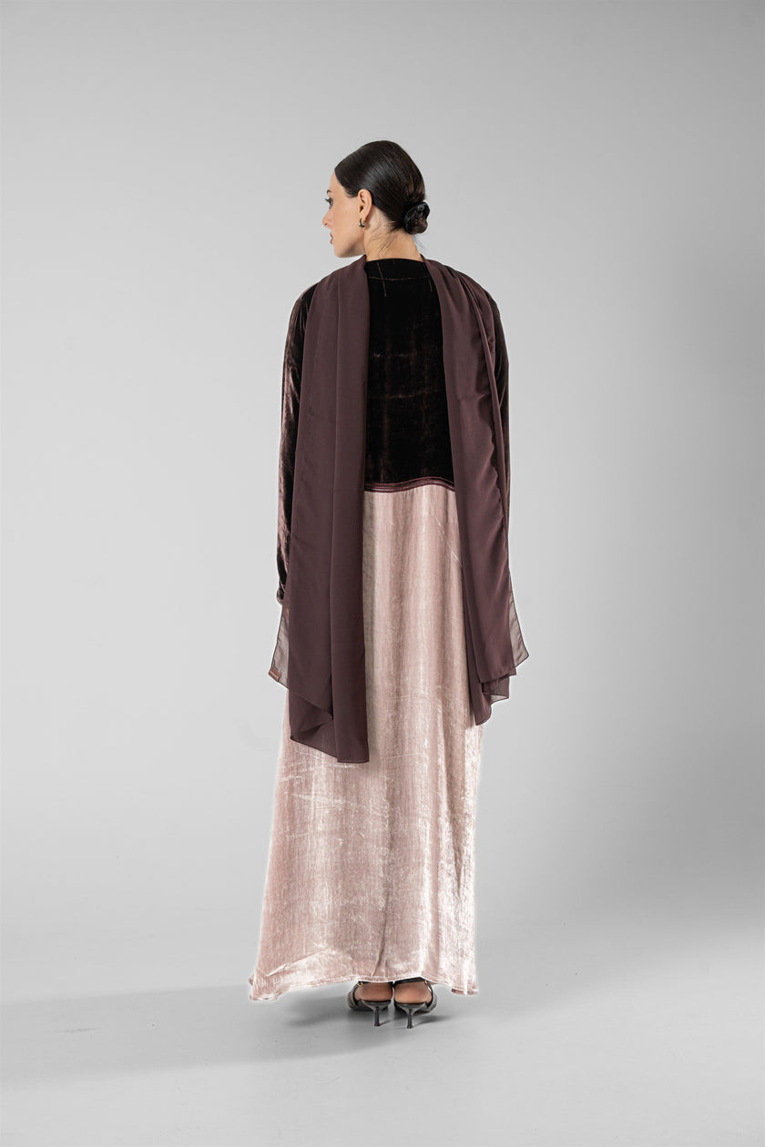 No.130 Velvet Contrast Brown / Pink