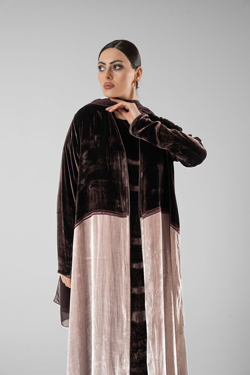 No.130 Velvet Contrast Brown / Pink