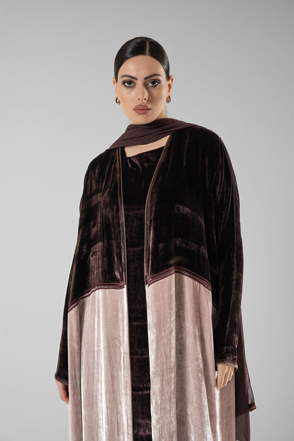 No.130 Velvet Contrast Brown / Pink