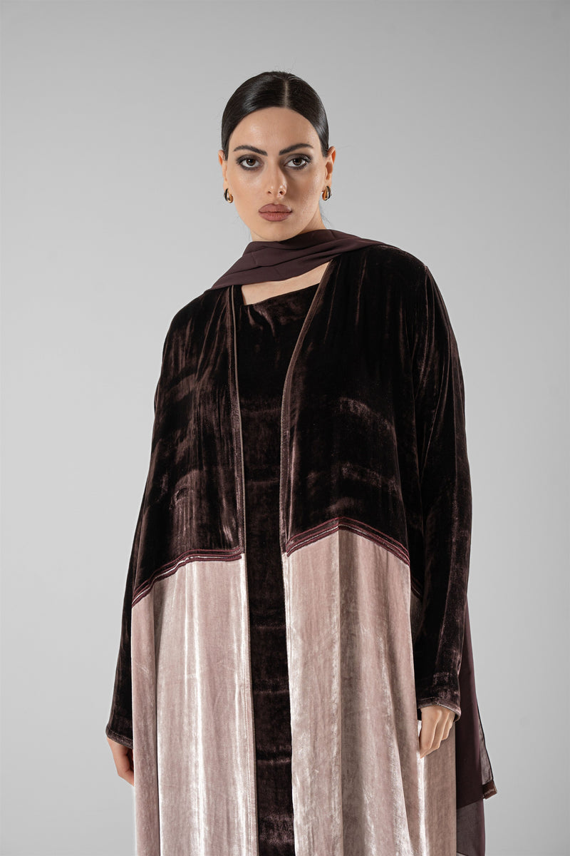 No.130 Velvet Contrast Brown / Pink
